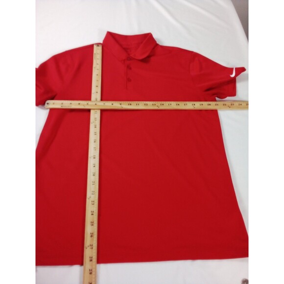 Men's Nike Red Standard Fit Size Large Dri-Fit Short Sleeve Polo - Picture 9 of 10